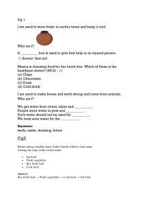 Elementary Science Worksheet on Health, Safety & Water