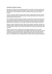 Introduction to Organic Chemistry - Basic Concepts and Classifications