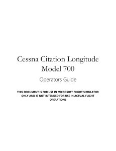 Cessna Citation Longitude Model 700 Operators Guide