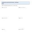 Functions and Function Notation Worksheet - MCR3U
