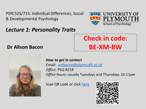 Psychology Lecture: Personality Traits - Individual Differences