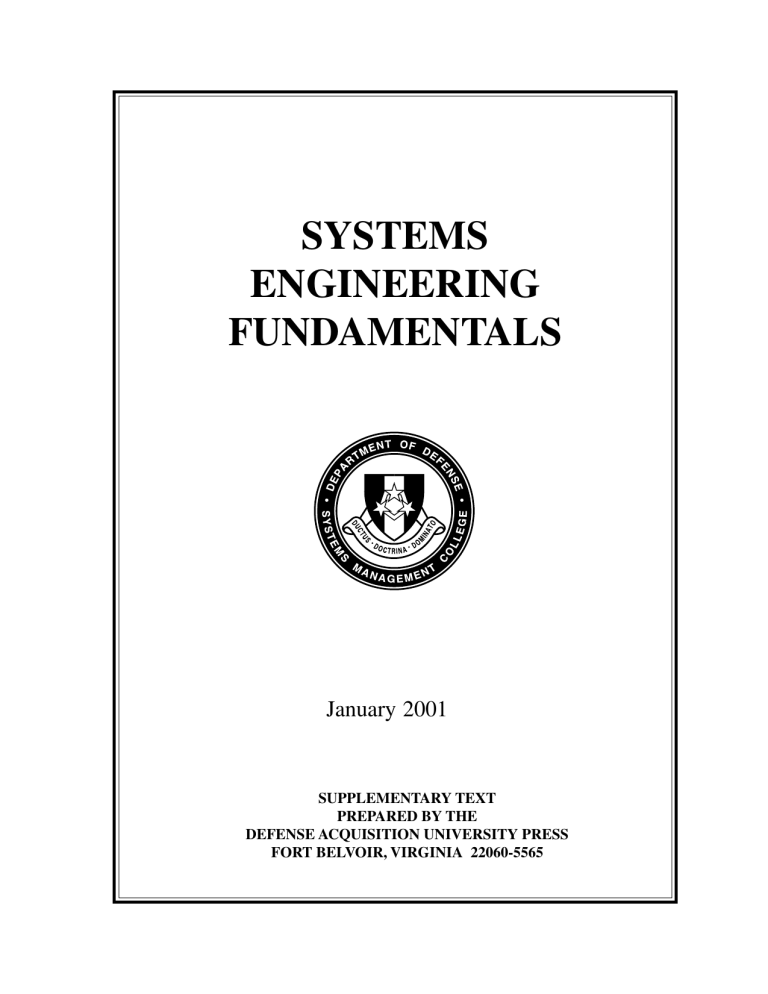 Systems Engineering Fundamentals Textbook