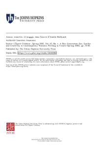 Amour, meurtre et langage chez Am&eacute;lie Nothomb