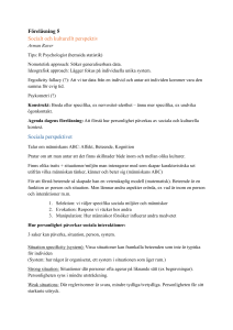 Social Kulturell Psykologi F&ouml;rel&auml;sning