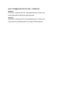 2026 TYT Practice Exam Answer Key