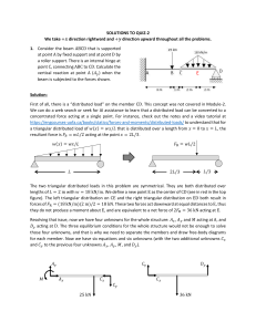 Engineering Mechanics Quiz 2 Solutions Manual - Beam Analysis Problems