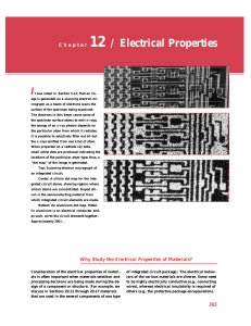 Electrical Properties of Materials - Chapter 12