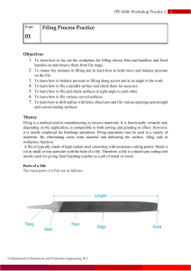 Filing Process Workshop Manual - Mechanical Engineering Practice