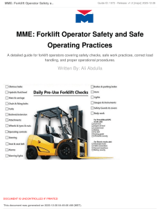 Forklift Operator Safety Guide | Safe Operating Practices