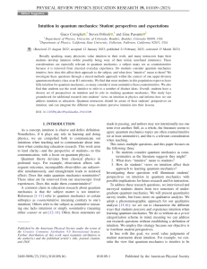 Intuition in Quantum Mechanics: Student Perspectives Study
