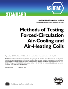 ASHRAE Standard 33: Air Coil Testing Methods