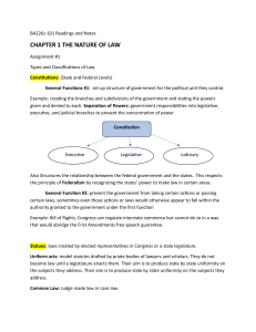 Nature of Law: Constitutions, Statutes & Common Law