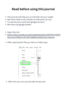 Trading Journal User Guide