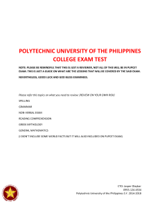 PUPCET Reviewer: College Entrance Exam Practice Test