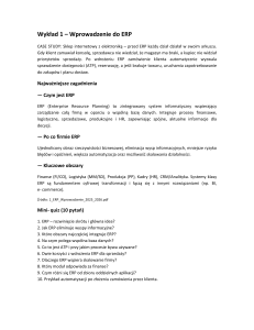 Wprowadzenie do systemw ERP - Wykady i studia przypadkw