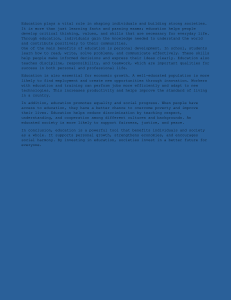 The Importance of Education for Society