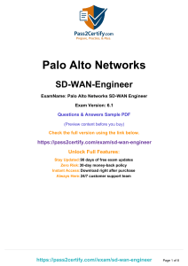 Palo Alto SD-WAN Engineer Exam Questions