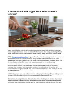 Damascus Knives & Metal Allergies: Health Risks Explained