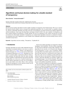 Algorithmic vs Human Transparency: A Double Standard?