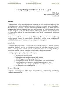 Listening Skill Aspects & Strategies