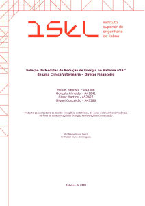 Medidas de Economia de Energia em AVAC Veterin&aacute;rio