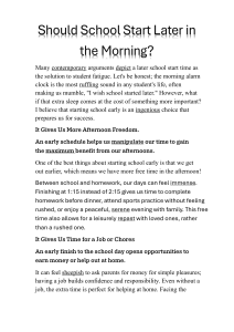 The Case for Earlier School Start Times