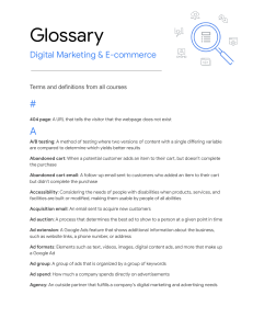 Digital Marketing Glossary - Terms & Definitions