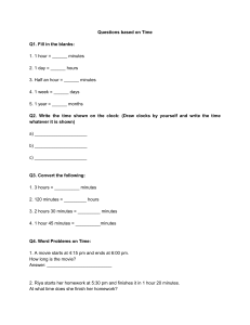 Math Test: Time, Area & Perimeter Problems