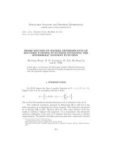 Sharp Bounds on Hankel Determinants