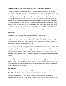 The Meaning of Life: God, Energy & Consciousness