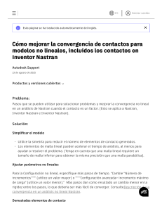 Gu&iacute;a Convergencia Contacto Inventor Nastran