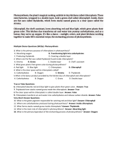 Photosynthesis & Science Worksheet with The Boy Who Cried Wolf