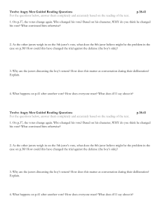 Twelve Angry Men Guided Reading Questions