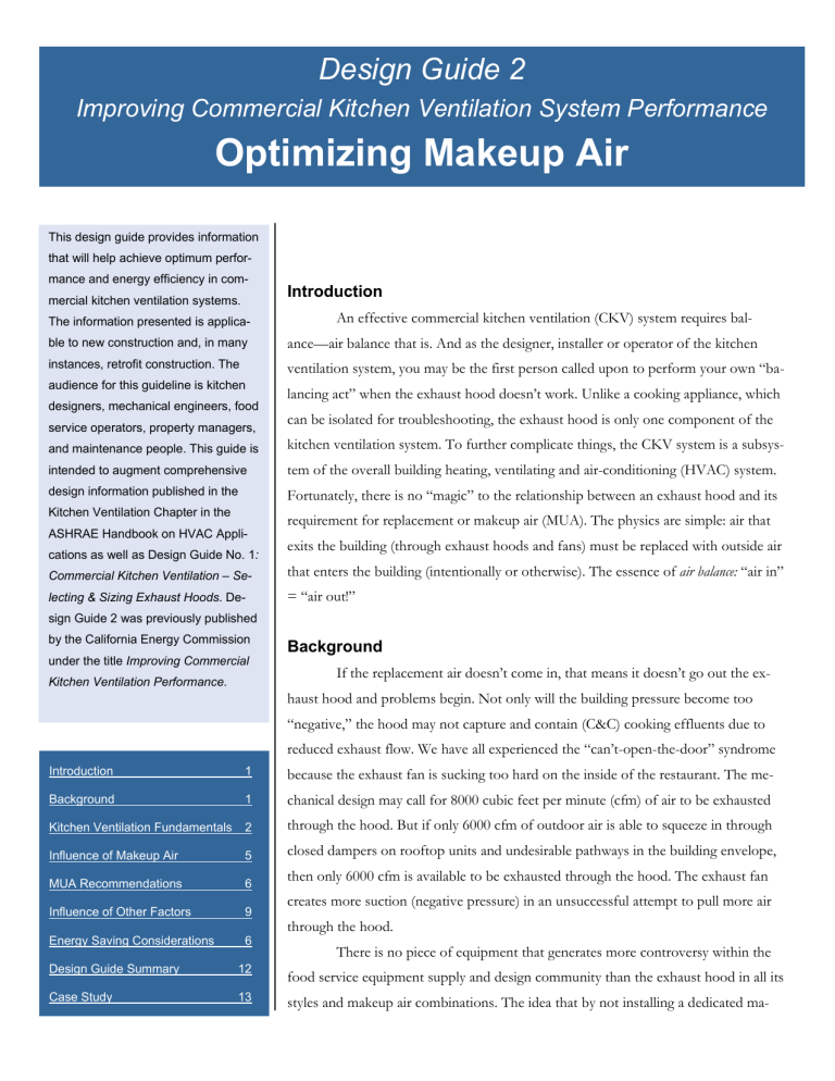 Kitchen Ventilation Design Guide: Optimizing Makeup Air
