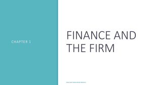 Introduction to Corporate Finance & The Firm