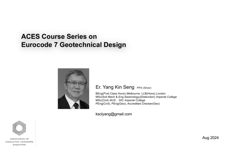 Eurocode 7 Certification Eurocode 7 Geotechnical Design Course