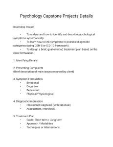 Psychology Capstone Project Guidelines | DSM-5