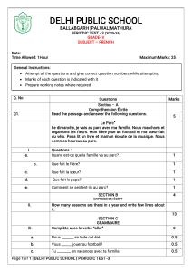 Test de Fran&ccedil;ais CM2 - Sujet d'Examen
