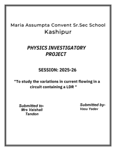 LDR Physics Project: Current Variation Study