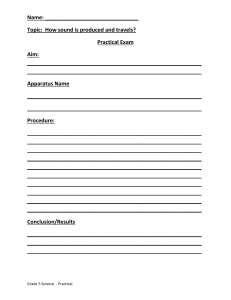 Grade 5 Science Practical: How Sound Travels Worksheet
