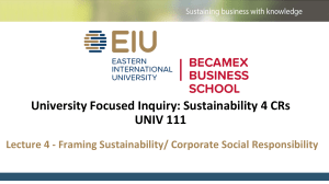 Framing Sustainability: CSR Stakeholder vs Shareholder