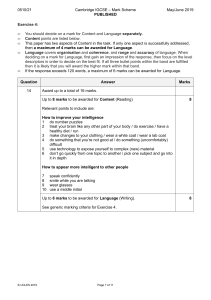 Cambridge IGCSE English 0510 Mark Scheme May/June 2019