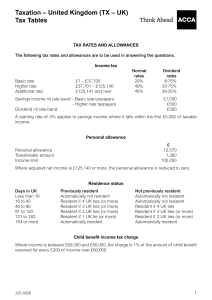 UK Tax Rates & Allowances J25-M26