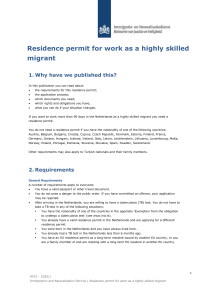 Netherlands Highly Skilled Migrant Residence Permit Guide