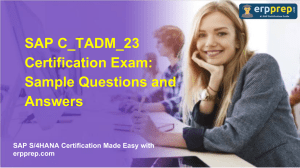 SAP C_TADM_23 Exam: S/4HANA Sample Questions & Answers