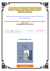 Thomas Calculus 14th Ed Solutions Manual