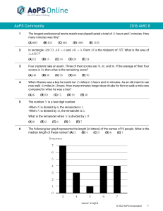 2016 AMC 8 Mathematics Competition Test