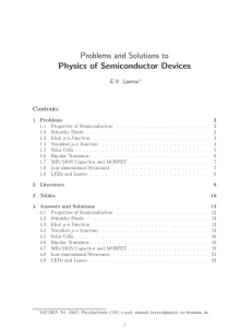 Semiconductor Device Physics Problems & Solutions