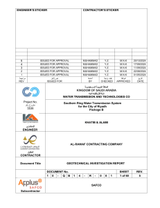 Geotechnical Report: Riyadh Water Transmission System