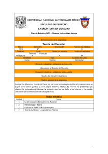 S&iacute;labo UNAM: Curso de Teor&iacute;a del Derecho